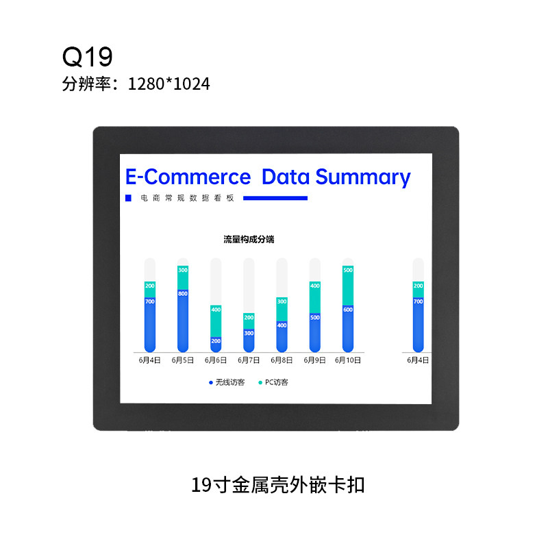 19寸正屏（5:4）金属壳卡扣外嵌显示器